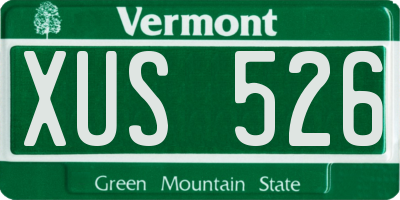 VT license plate XUS526