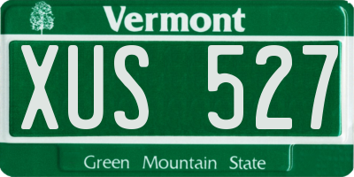 VT license plate XUS527