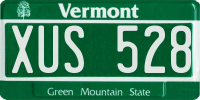 VT license plate XUS528