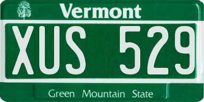 VT license plate XUS529