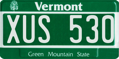 VT license plate XUS530