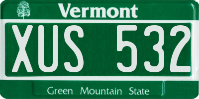VT license plate XUS532