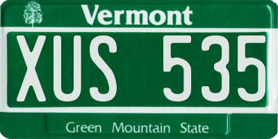 VT license plate XUS535