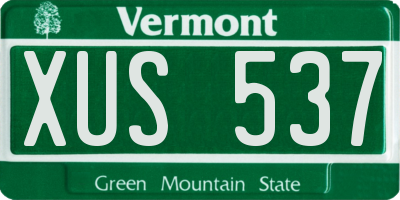 VT license plate XUS537
