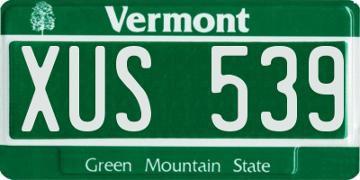 VT license plate XUS539