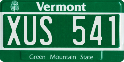 VT license plate XUS541