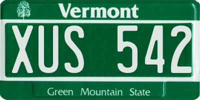VT license plate XUS542