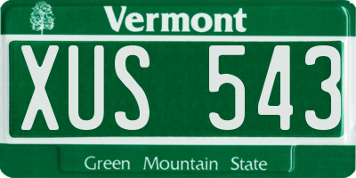 VT license plate XUS543