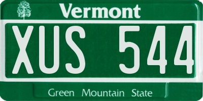 VT license plate XUS544