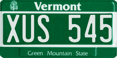 VT license plate XUS545