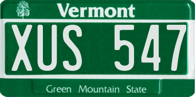 VT license plate XUS547