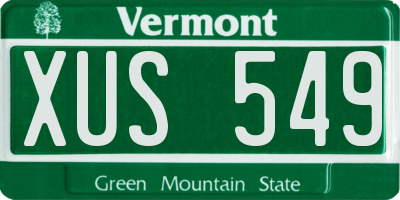 VT license plate XUS549
