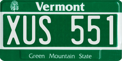 VT license plate XUS551
