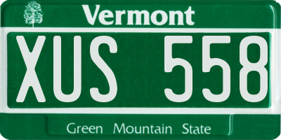 VT license plate XUS558