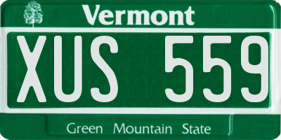 VT license plate XUS559