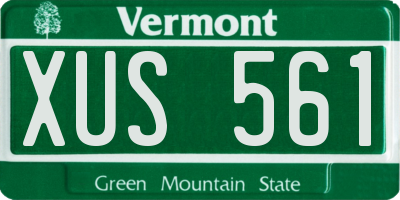 VT license plate XUS561