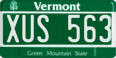 VT license plate XUS563