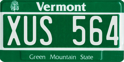 VT license plate XUS564