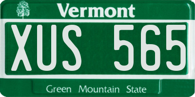 VT license plate XUS565