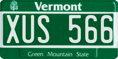 VT license plate XUS566