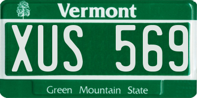VT license plate XUS569