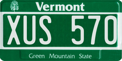 VT license plate XUS570
