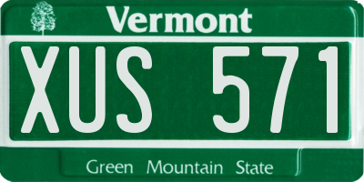 VT license plate XUS571