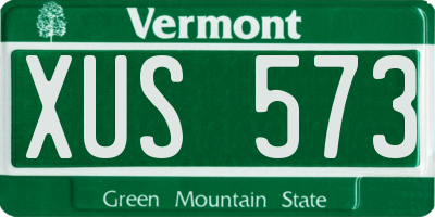 VT license plate XUS573