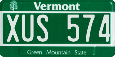 VT license plate XUS574