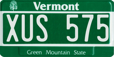 VT license plate XUS575