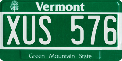 VT license plate XUS576