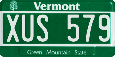 VT license plate XUS579