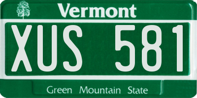 VT license plate XUS581
