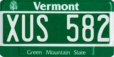 VT license plate XUS582