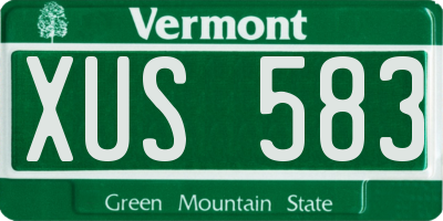 VT license plate XUS583