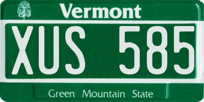 VT license plate XUS585
