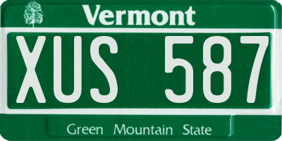 VT license plate XUS587