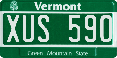 VT license plate XUS590