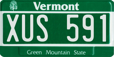 VT license plate XUS591