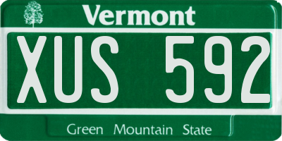 VT license plate XUS592