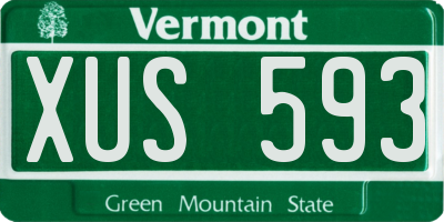 VT license plate XUS593