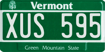 VT license plate XUS595