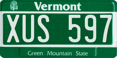 VT license plate XUS597