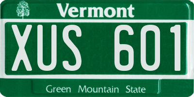 VT license plate XUS601