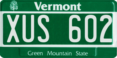 VT license plate XUS602