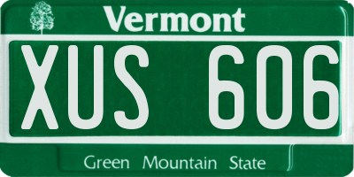 VT license plate XUS606