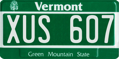 VT license plate XUS607