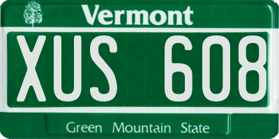 VT license plate XUS608