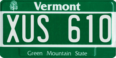 VT license plate XUS610