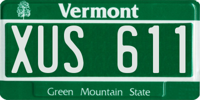 VT license plate XUS611